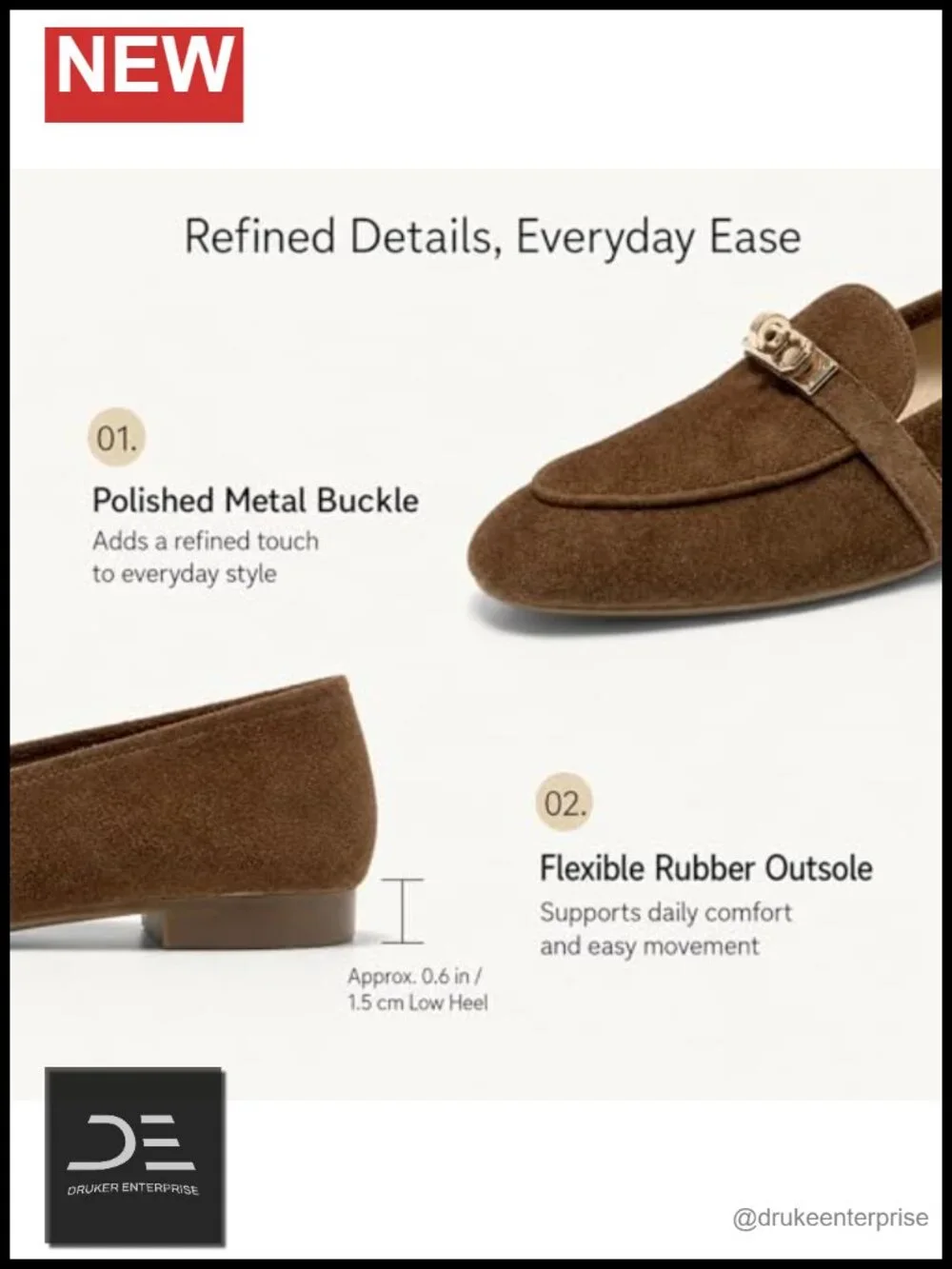 Women's Suede Leather Loafers Square Toe Slip On Flats Low Heel
